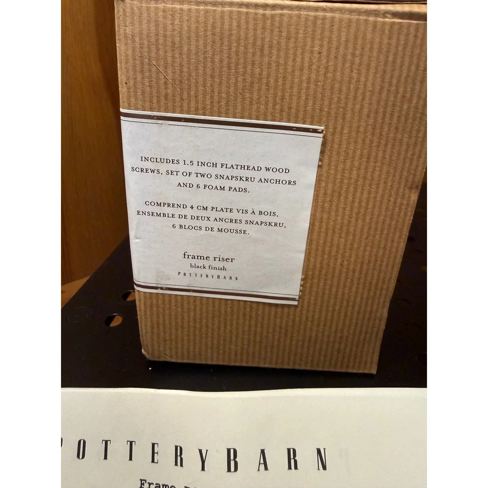 Pottery Barn Metal Frame Risers Black Wall Mount Brackets Set of 2 NIB